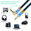 EMK 90-Degree Car 3.5mm Audio Cable Extension Cable, 1.5M Blue - 4