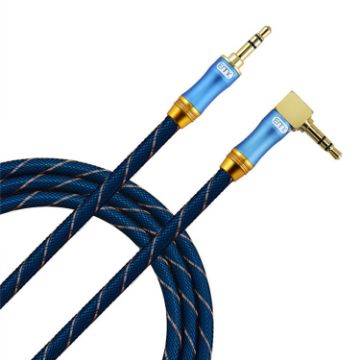EMK 90-Degree Car 3.5mm Audio Cable Extension Cable - Blue - 1