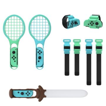 DOBE TNS-2123 Sports Lightsaber + Leg Strap + Tennis Racket + Wrist Strap for Nintendo Switch - 1