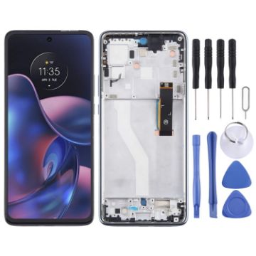 Motorola Edge 2022 OEM LCD Screen Digitizer Full Assembly with Frame - Black - 1