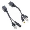 2 in 1 RJ45 POE Injector and Splitter Cable Set - Black - 1