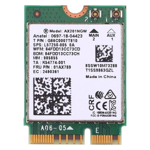 AX201 Bluetooth 5.0 Dual Band Wireless NGFF Wifi Card - 2.4Gbps - 1