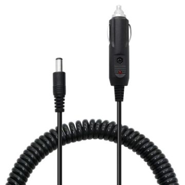 Picture of 2A 5.5 x 2.1mm DC Power Supply Adapter Plug Coiled Cable Car Charger, Length: 40-140cm