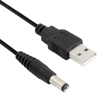 Picture of USB Male to DC 5.5 x 2.1mm Power Cable, Length: 1.2m (Black)