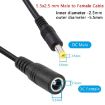 8A DC Power Extension Cable, 1.5m, Female to Male, Black - 5