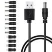 12 in 1 DC Power Cord USB Multi-Function Charging Cable - Black - 1