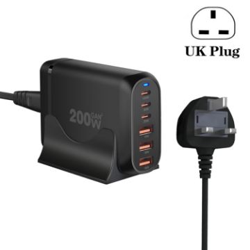 GaN PD100W Type-C x 3 + USB x 3 Multi Port Laptop Adapter - UK Plug - 1