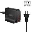 GaN PD100W Type-C x 3 + USB x 3 Laptop Adapter - US Plug - 1