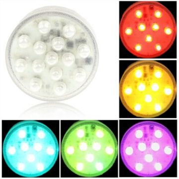 14 LED Multi Color Light with Remote Control - Silver - 1