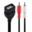 JUNSUNMAY USB 2.0 Female to 2 x RCA Male Splitter Cable, 0.2m - 2