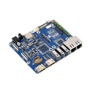 Picture of Waveshare Compute Module Dual Gigabit Ethernet Base Board for Raspberry Pi CM4