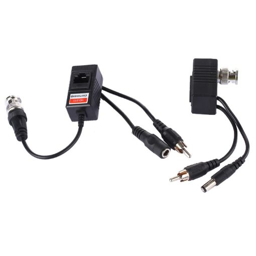 2 PCS HD 213B-C Coaxial CVI/TVI/AHD Video Audio Power Balun Transceiver - 1