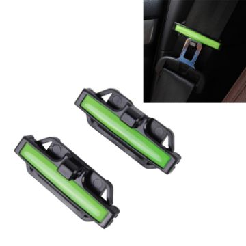 Picture of DM-013 2PCS Universal Fit Car Seatbelt Adjuster Clip Belt Strap Clamp Shoulder Neck Comfort Adjustment Child Safety Stopper Buckle (Green)