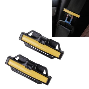 Picture of DM-013 2PCS Universal Fit Car Seatbelt Adjuster Clip Belt Strap Clamp Shoulder Neck Comfort Adjustment Child Safety Stopper Buckle (Yellow)