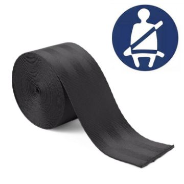 Car Modified Polyester Seat Belt Harness Racing Safety Seat Belt, 3.6m Black - 1