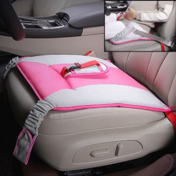 Car Safety Seat Protective Pad with Clip Back Abdominal Belt - Pink - 1