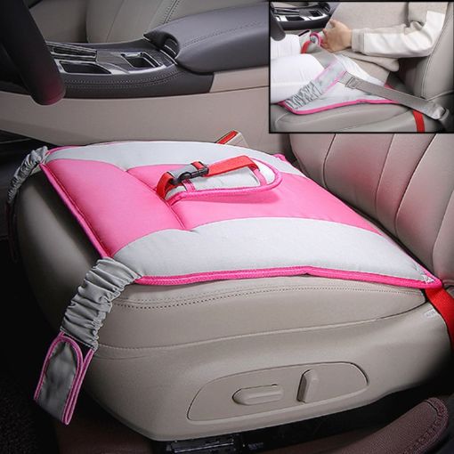 Car Safety Seat Protective Pad with Clip Back Abdominal Belt - Pink - 1