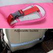 Car Safety Seat Protective Pad with Clip Back Abdominal Belt - Pink - 4