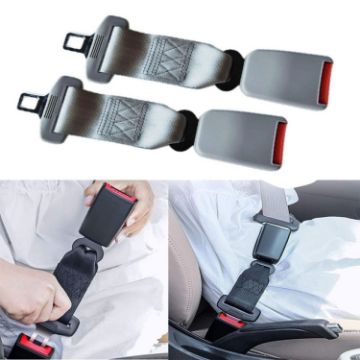 Child and Pregnant Woman Car Seat Belt Extender - 2 PCS, Gray - 1