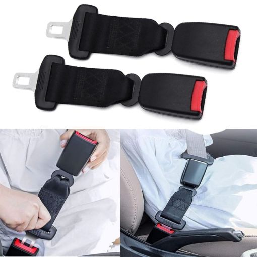 Child and Pregnant Woman Car Seat Belt Extender - 2 PCS, 23cm Length (Black) - 1