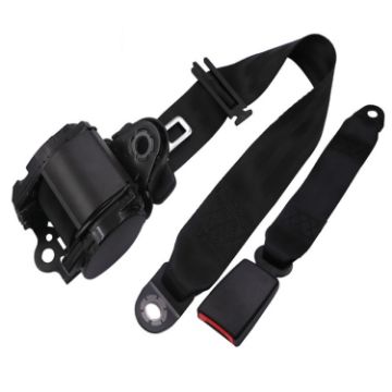 Universal 3-Point Car Seat Belt with Emergency Locking - Braided Straps - 1