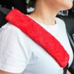 Car Plush Seat Belt Shoulder Pad Cover - Red (1 Pair) - 1