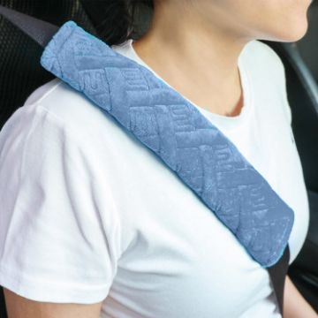 Car Plush Seat Belt Shoulder Pad Cover - Blue (1 Pair) - 1