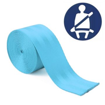 Car Modified Polyester Seat Belt Harness Racing Safety Seat Belt, 3.6m Baby Blue - 1