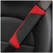 Carbon Fiber Leather Car Seat Belt Cover - Red - 1