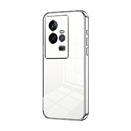 Vivo iQOO 11 Transparent Plating Phone Case - Silver - 1