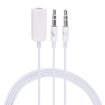 3.5mm Female to Male Microphone & Earphone Adapter Cable for Apple - 78cm White - 3
