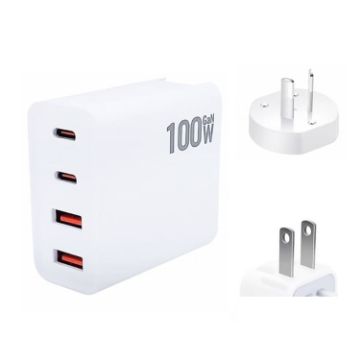 GaN 100W Dual USB + Dual USB-C Charger for Apple MacBook - US/AU Plug - 1