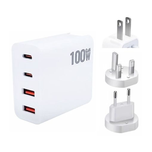GaN 100W Dual USB + Dual USB-C Charger for Apple MacBook - US/EU/UK Plug - 1