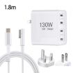 GaN 130W 4-Port USB-C PD65W/PD30W Charger with Type-C to MagSafe Cable - 1
