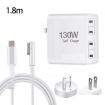 GaN 130W 4-Port USB-C PD65W/PD30W Charger with Type-C to MagSafe Cable - 1