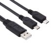 USB 2.0 Male to 2 Micro USB Male Cable - 30cm Length - 1
