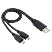 USB 2.0 Male to 2 Micro USB Male Cable - 30cm Length - 2