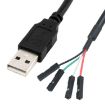 USB Male to Female Dupont Motherboard Header Adapter Cable - 0.3m - 2