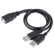 USB Female to 2 USB Male Cable, 30cm Length - 2