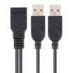 USB Female to 2 USB Male Cable, 30cm Length - 3