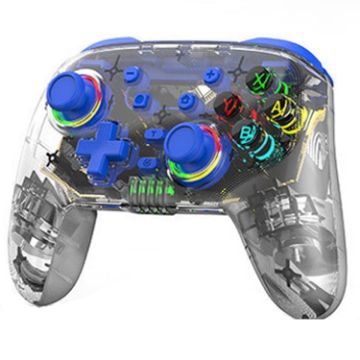 PS3/PS4 Dual Vibration Wireless Gamepad with RGB Lights (Blue) - 1