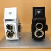 Picture of Double Reflex Camera Model Retro Camera Props Decorations Handheld Camera Model (White (Original))