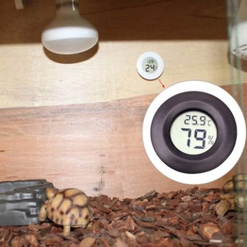 Digital Reptile Box Thermometer & Hygrometer - Black - 1