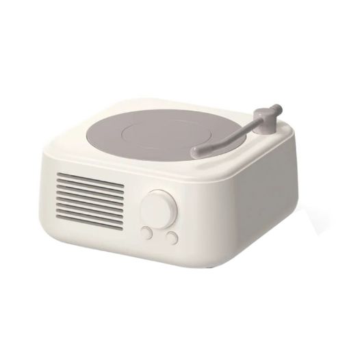 Vintage Phonograph Record Player Bluetooth Speaker White - 1