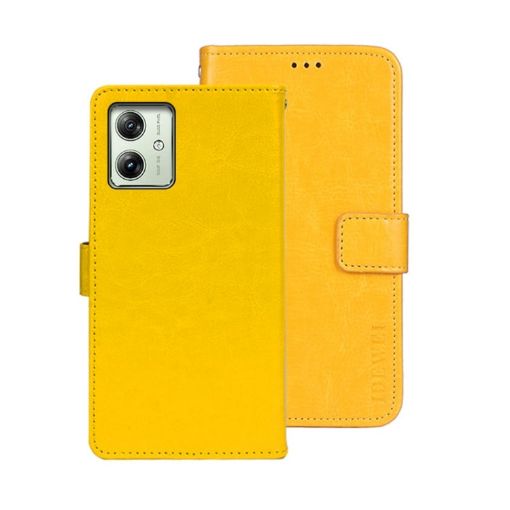Motorola Moto G54 5G EU Crazy Horse Texture Leather Phone Case Yellow - 1