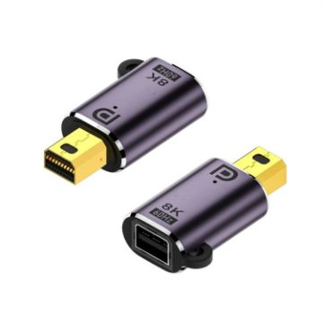 Mini DP Male to Mini DP Female Adapter 8K 60Hz HD Video Transmission - 1