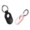 Samsung Galaxy SmartTag 2 TPU Carbon Fiber Half Wrap Keychain Case White - 3