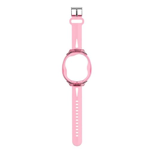 Picture of For Tamagotchi UNI (2023) Pet Game Machine Silicone Integrated Watch Strap Protective Case (Transparent Pink)