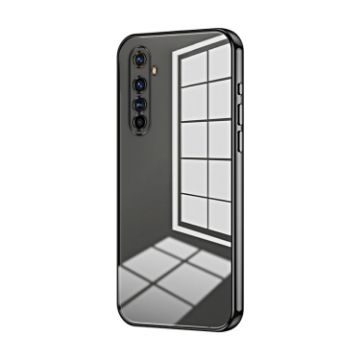 Black Transparent Plating Case for Realme X50 Pro - Fine Hole Design - 1