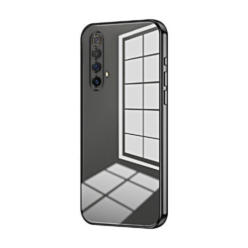 Realme X50/X50m 5G Transparent Plating Phone Case - Black - 1
